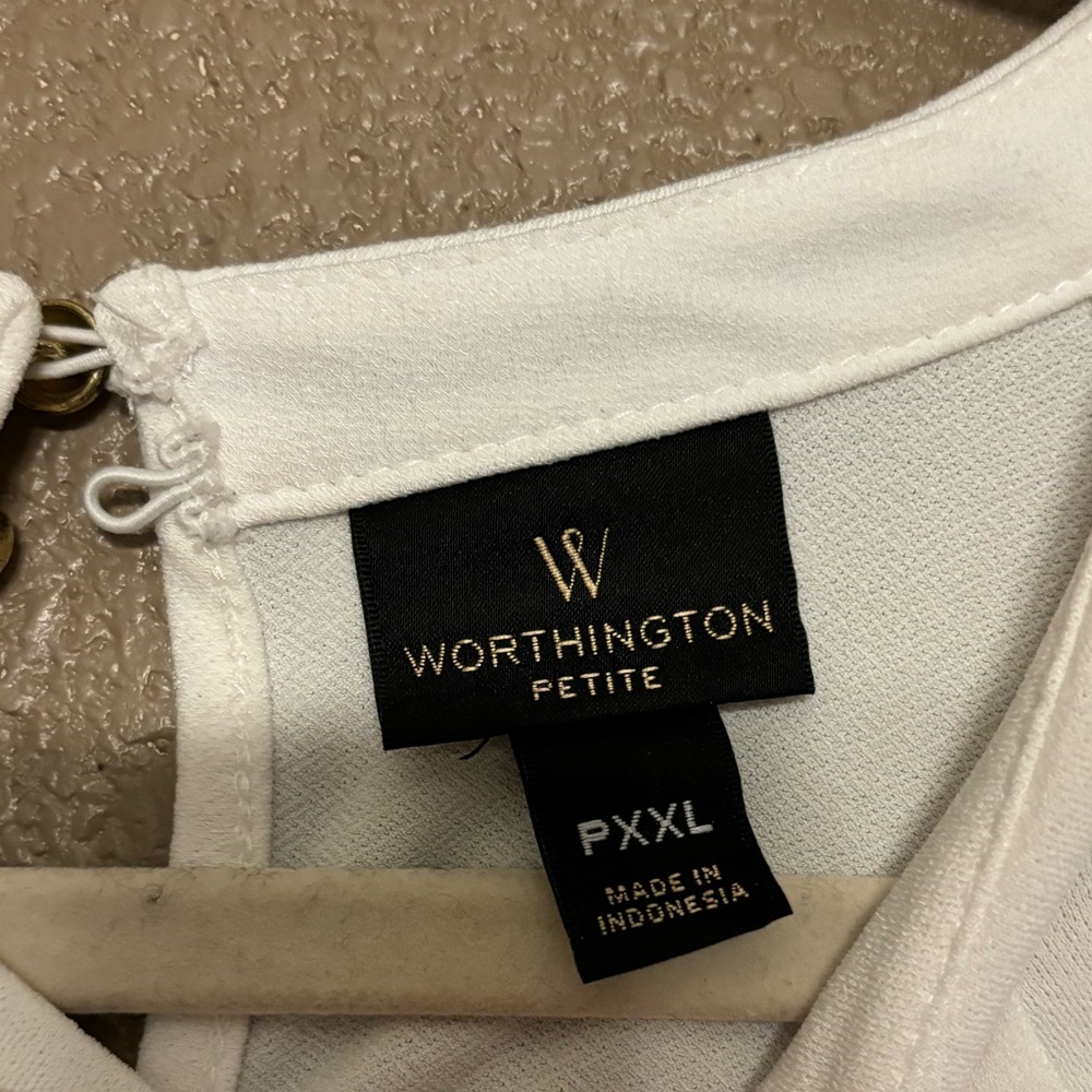 Worthington Keyhole Lace Sleeve Blouse EUC Size Petite XXL - Picture 5 of 8